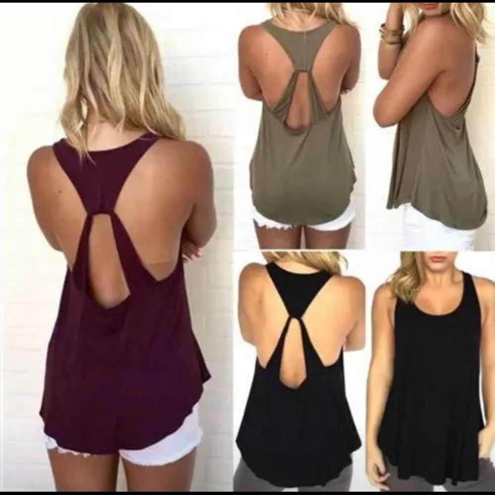 Twist-back tank top